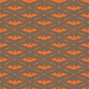 Orange Bats on Grey Background  
