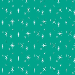 Holiday Starburst white on Turquoise