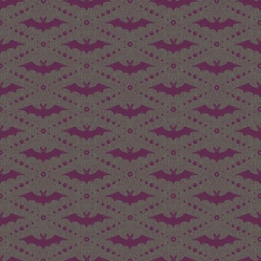 Purple Bats on Grey Background  