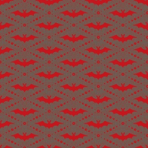 Red Bats on Grey Background   