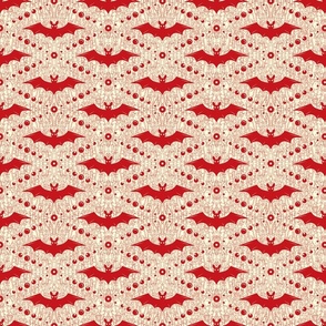 Red Bats on White Background    