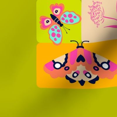 Butterfly Love-Blocked Out Butterflies-2024 Calendar Tea Towel-Wall-hanging-Vibrant Spring Palette