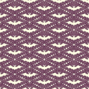 White Bats on Purple Background  
