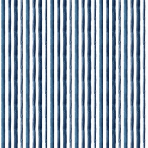 3" Watercolor stripes in dark navy blue - vertical