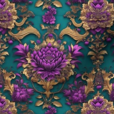 Purple silver, Green gold, Shabby chic,pastels,multi florals, peonies,roses,toile, decoupage,rustic,French chic,Versailles royalty,Rococo design, Floral motifs,Ornate patterns,Delicate details,Baroque influences, Pastel color palette,Whimsical curves,Natu