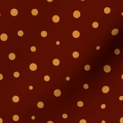 Chinese Bronze Polka Dots on French Puce Background 