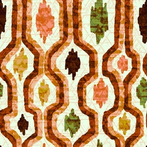 70s Retro Geometric Ethnic Tapestry 