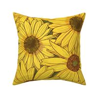 Yellow Carpet of Helianthus Sunflowers 18"
