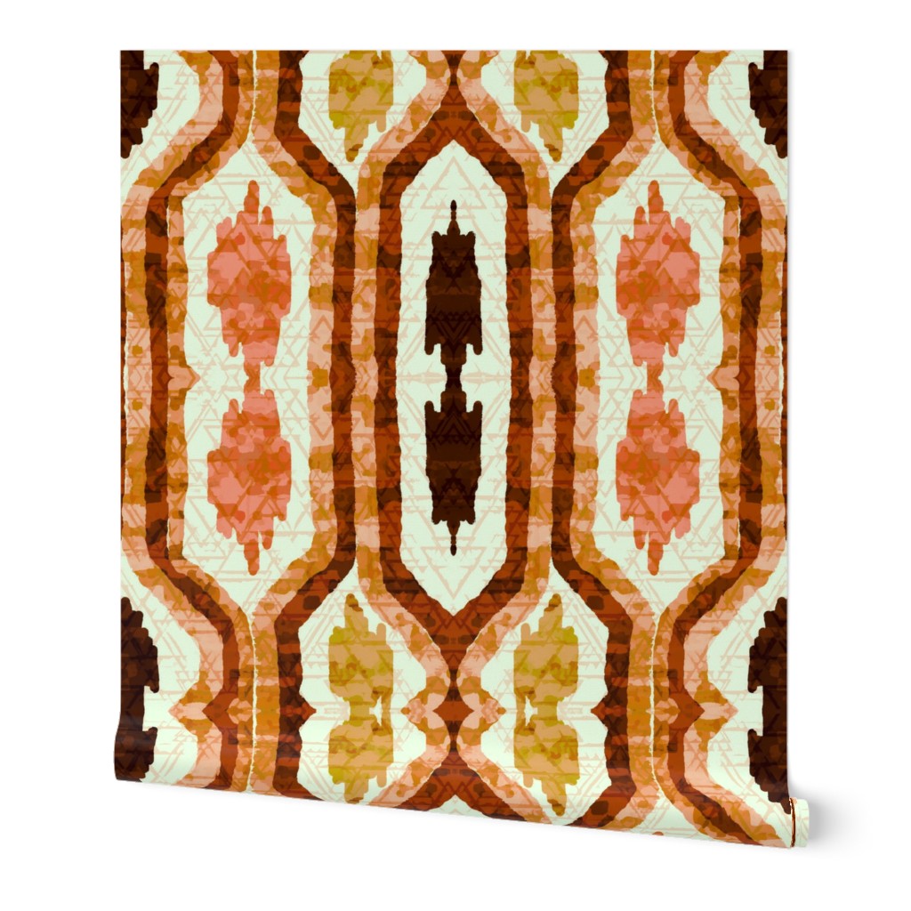 70s Retro Geometric Ethnic Tapestry  