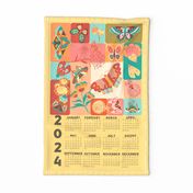 Butterfly Love-Blocked Out Butterflies-2024 Calendar Tea Towel-Wall-hanging-Distant Dunes Palette