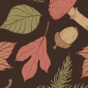Autumnal Forest Floor Dark Brown 2X