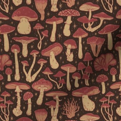 Deadly Mushrooms Rustic Red 1/2
