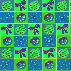 COLORFUL CHRISTMAS SQUARES- BLUE