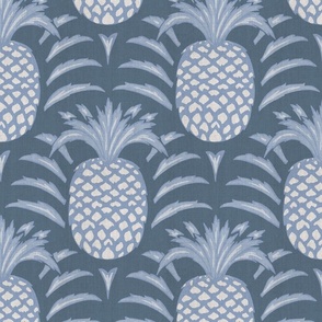 tropical coastal pineapple scallop // fog blue