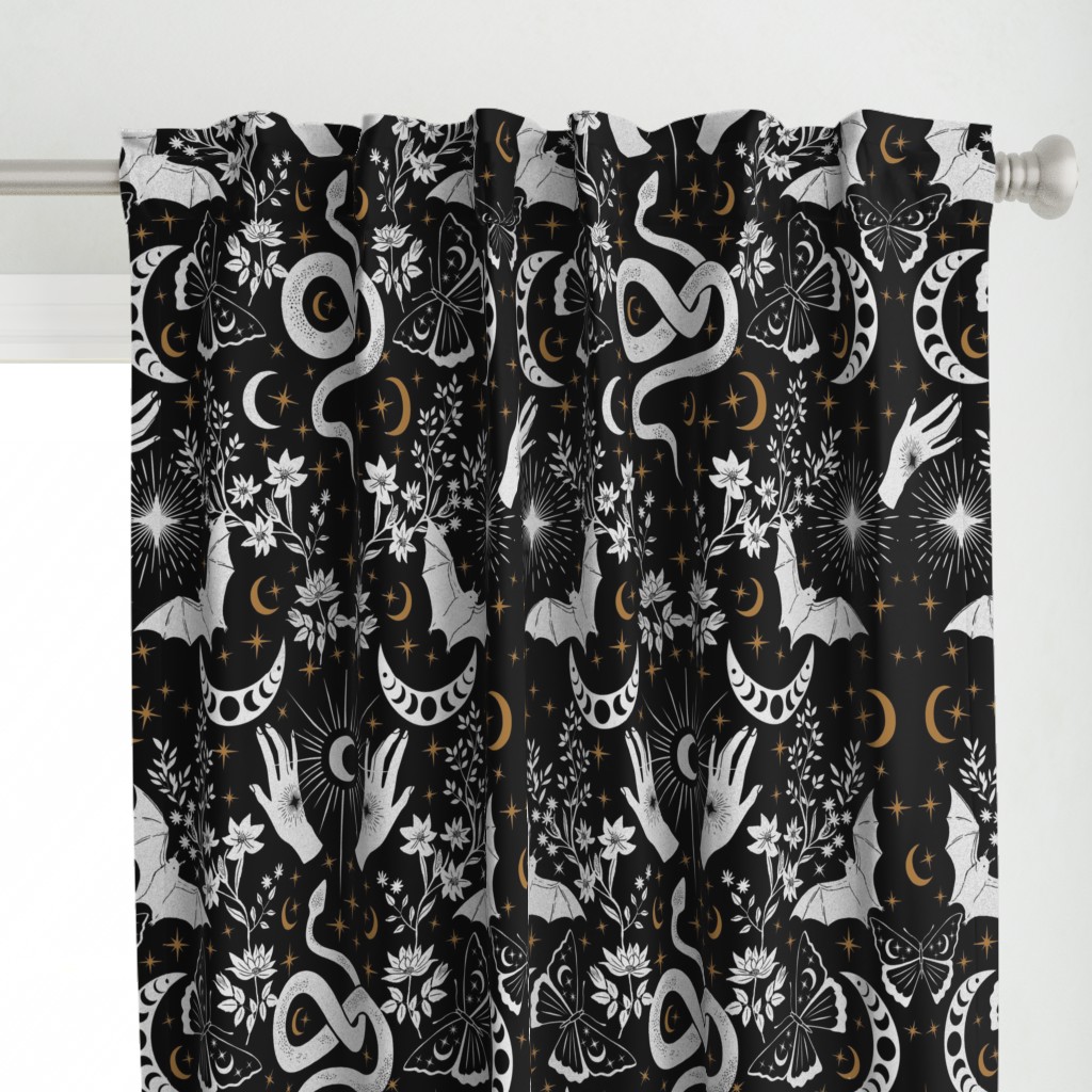 Whimsical Gothic Botanical Tale Cosmic Halloween Wallpaper 