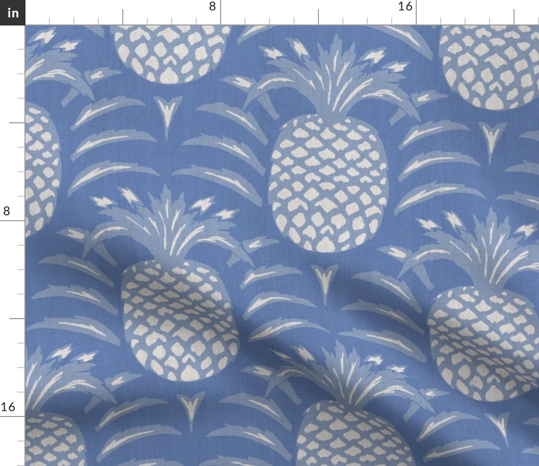 tropical coastal pineapple scallop // cornflower blue
