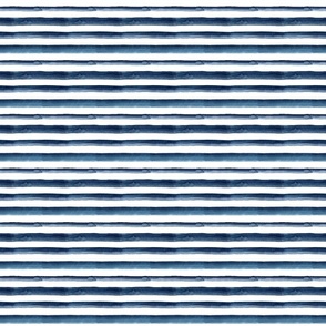 3" Watercolor stripes in dark navy blue - horizontal 