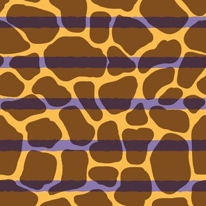 Giraffe Spots with Horizontal Purple Stripe Medium Scale
