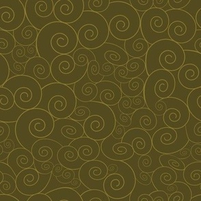 Cloud Swirls-Bronzed Olive-Pesto-Woodland Palette-Medium Scale