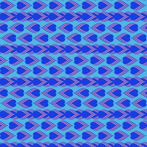 blue stripes with heart shapes by rysunki_malunki