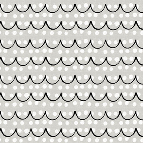 scallops and dots-neutral black and white