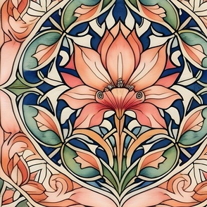 Art Nouveau,William Morris,Peach Fuzz,Pantone 2024,Arts and Crafts,Vintage,Retro,Victorian,Design,Aesthetics,Nature-inspired,Ornate,Textiles,Floral patterns,Stylized forms,Curvilinear,Handcrafted,Colorful,Timeless,Decoration,Organic shapes,Nouveau Riche,G