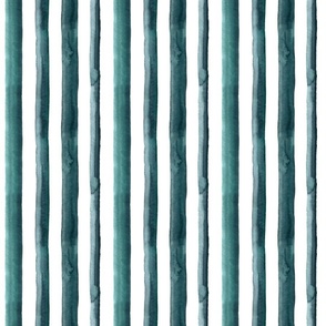6" Watercolor stripes in dark teal - vertical