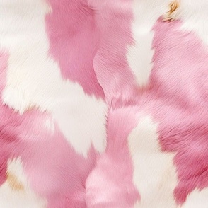 cowhide pink and white