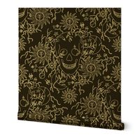 Halloween black gothic damask