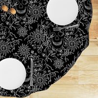 Halloween black gothic damask