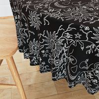 Halloween black gothic damask