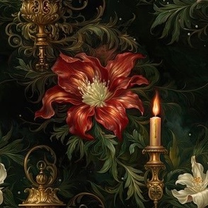 Christmas floral candle 