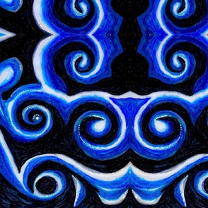 Blue and Black Swirls 