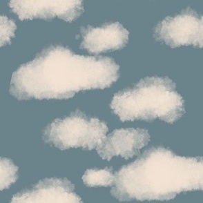 Cotton Clouds Cloudy Sky Blue Landscape Cotton Fabric Print by the Yard  (GAIL-C9083-BLUE)
