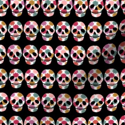 Rows of Sugar Skulls - Trendy Skulls Decorated with Flowers - 6x6 - medium