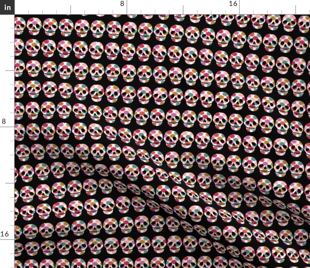 Rows of Sugar Skulls - Trendy Skulls Decorated with Flowers - 6x6 - medium