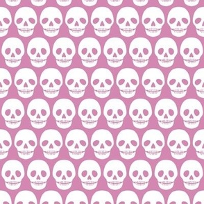 Lines of White Novelty Skulls on a lilac purple background - 12x12