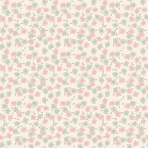 buttercup ditsy floral Pink and olive green