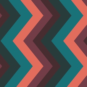 teal_ salmon and eggplant chevron