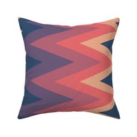 blue, purple and peach chevron