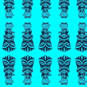 Mirrored Ukulele Tiki Blue