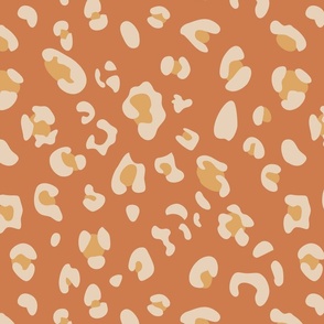 large retro preppy leo print - terracotta ginger brown