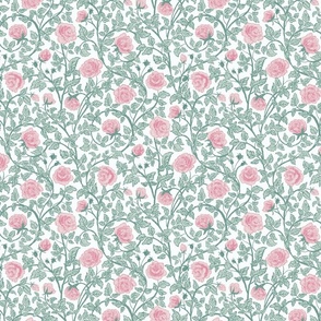 Pastel Roses Fabric, Wallpaper and Home Decor