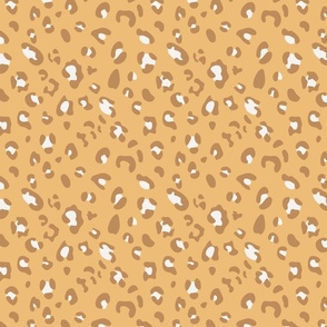 small retro preppy leo print - golden mustard yellow and brown