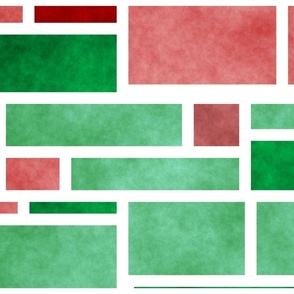 Festive Retro Maximalist Geometric Funky Bold Red and Green Christmas Mondrian Pattern Digital Abstract Art