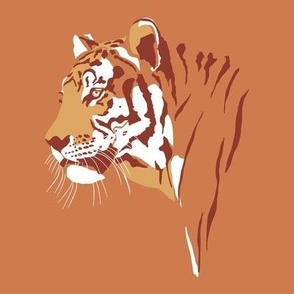 WOW wild tiger jungle print  - terracotta ginger brown