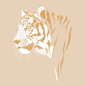 WOW wild tiger jungle print  - neutral golden buff brown