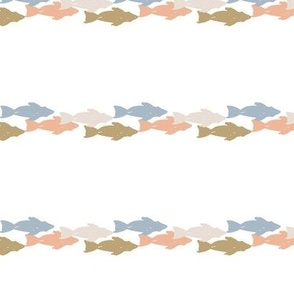 Coastal Chic Neutral Fish Stripes - Beach Wallpaper & Home Decor