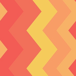 peach_ orange and yellow chevron