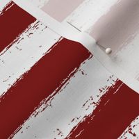 Horizontal White Distressed Stripes on Brick Red